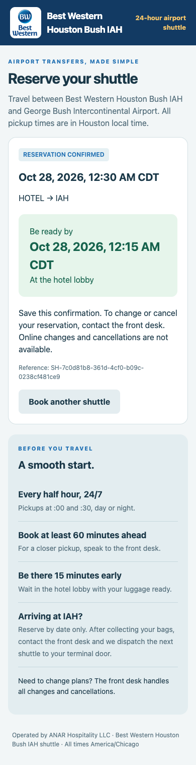After confirming a reservation
